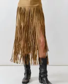 MAS3278 SUEDE FRINGE MIDI SKIRTS