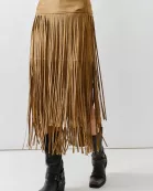MAS3278 SUEDE FRINGE MIDI SKIRTS