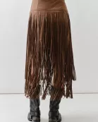 MAS3278 SUEDE FRINGE MIDI SKIRTS