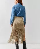 MAS3278 SUEDE FRINGE MIDI SKIRTS