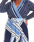 London Times Side-Twist Wrap Design Silhouette Dress (Plus Size)