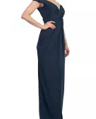 Katie May Off-The-Shoulder Front Knot Accent Hazel Gown Dress