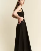 SOLID LINEN MIDI DRESS