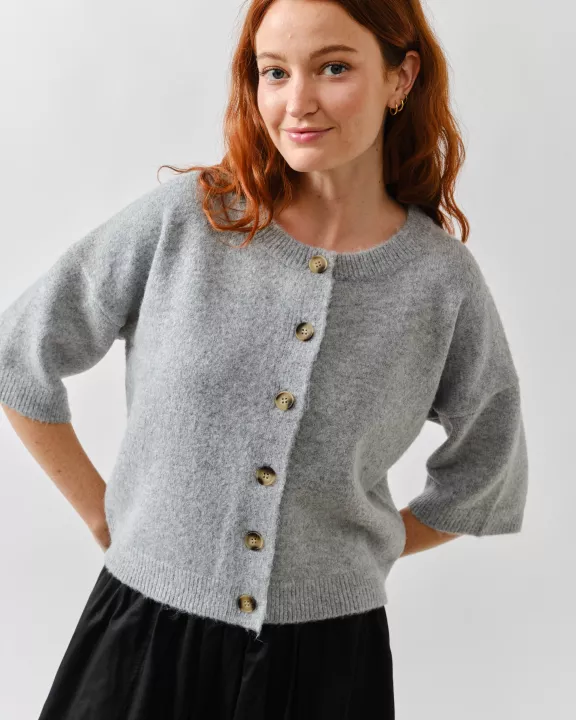 AJT5046 Chic Escape Button Down Wide Sleeve Cardigan