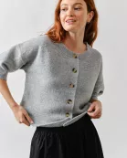 AJT5046 Chic Escape Button Down Wide Sleeve Cardigan
