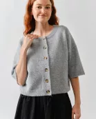 AJT5046 Chic Escape Button Down Wide Sleeve Cardigan