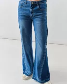 AJP5059 CONTRASTING PANEL SLIM FLARE JEANS