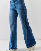 AJP5059 CONTRASTING PANEL SLIM FLARE JEANS