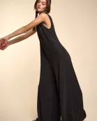 Textured wide leg jumpsuit