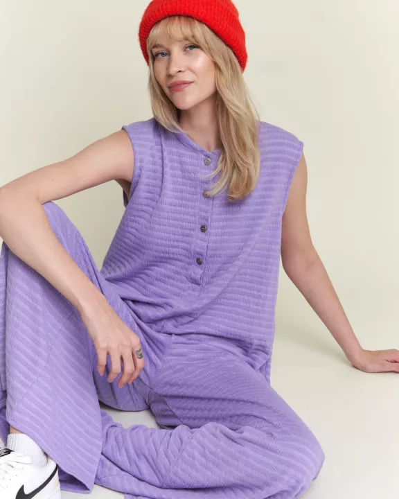 PLUS SIZE Textured wide leg jumpsuit