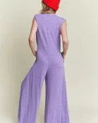 PLUS SIZE Textured wide leg jumpsuit