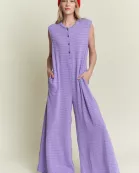 PLUS SIZE Textured wide leg jumpsuit