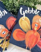 Turkey | Gobble Gobble | Heather Denim | Short Sleeve