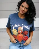 Turkey | Gobble Gobble | Heather Denim | Short Sleeve