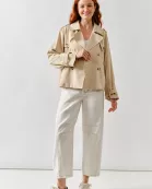 AJJ5018 Half Trench Double Button Jacket