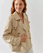 AJJ5018 Half Trench Double Button Jacket