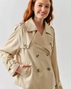 AJJ5018 Half Trench Double Button Jacket
