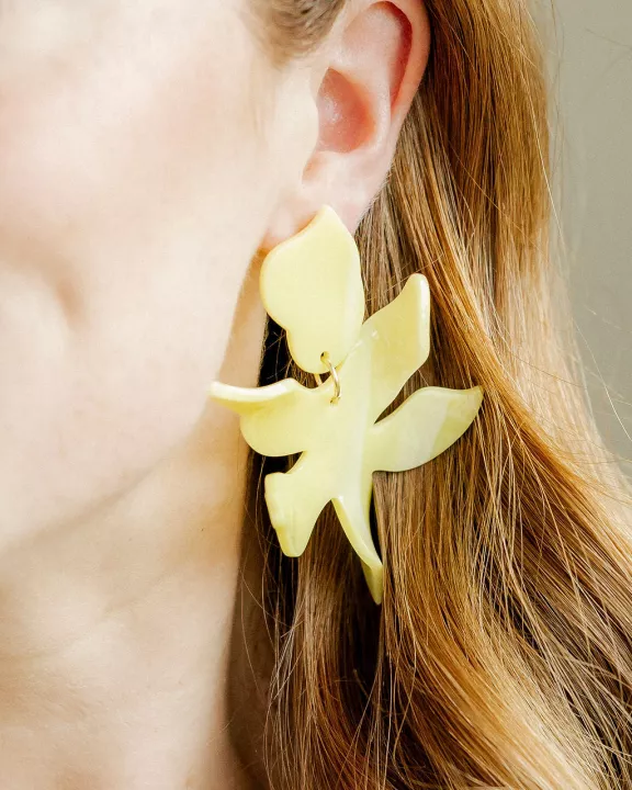 Flora Statement Earrings - Butter Yellow