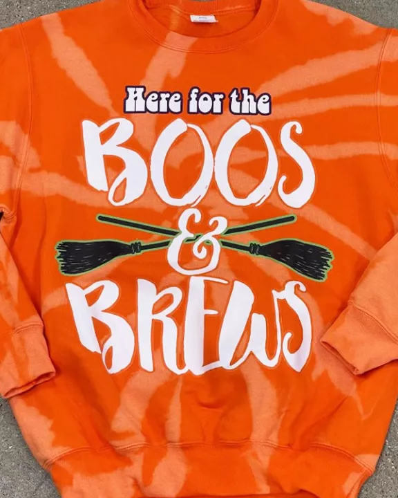 Boos and Brews Bleach Spiral Sweatshirt