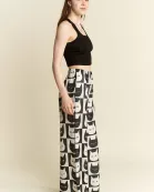 CAT FACE PRINT WIDE PANTS