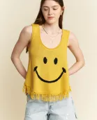 SMILEY FRINGE TANK TOP