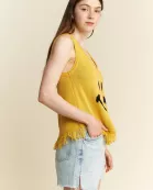 SMILEY FRINGE TANK TOP