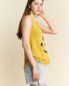 SMILEY FRINGE TANK TOP
