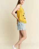 SMILEY FRINGE TANK TOP