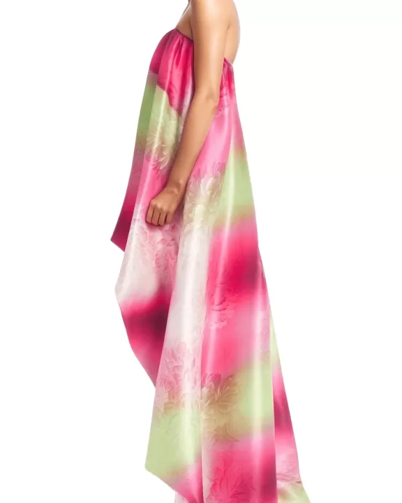 One 33 Social Dixie Strapless Back Zipper Bubble Silhouette Hi-Low Hem Cocktail Dress