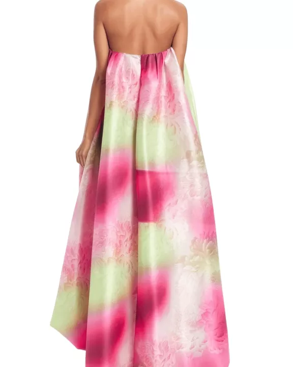 One 33 Social Dixie Strapless Back Zipper Bubble Silhouette Hi-Low Hem Cocktail Dress