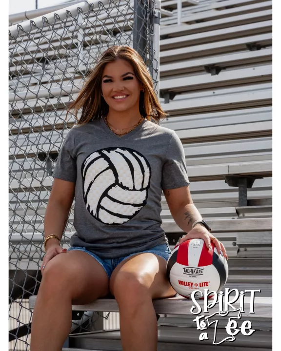 Volleyball Checkered - V-Neck Volleyball Tee