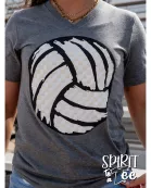 Volleyball Checkered - V-Neck Volleyball Tee