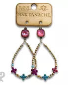 Multi-color flower bead earring with Austrian crystal