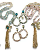 Beaded circle earring with Austrian crystal