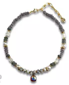 Mixed variety bead necklace with Austrian crystal
