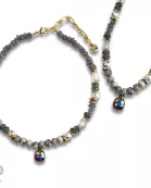 Mixed variety bead necklace with Austrian crystal