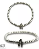 Bead bracelet with rhinestone inital