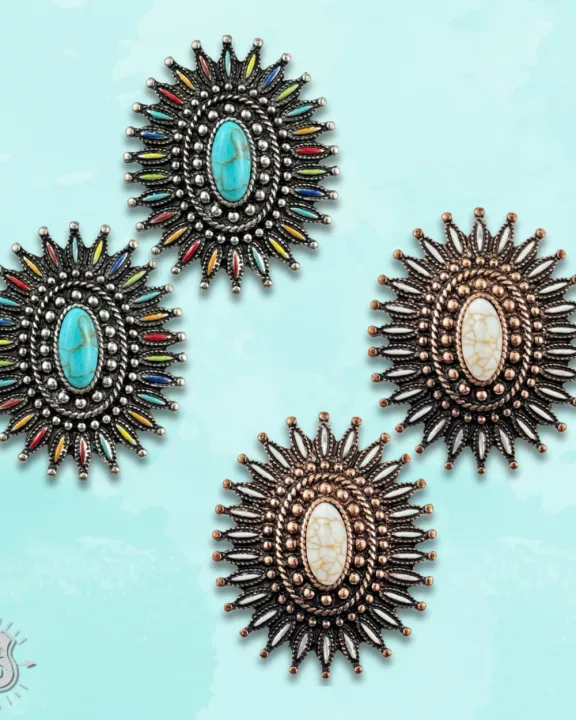 Southwest oval post earring