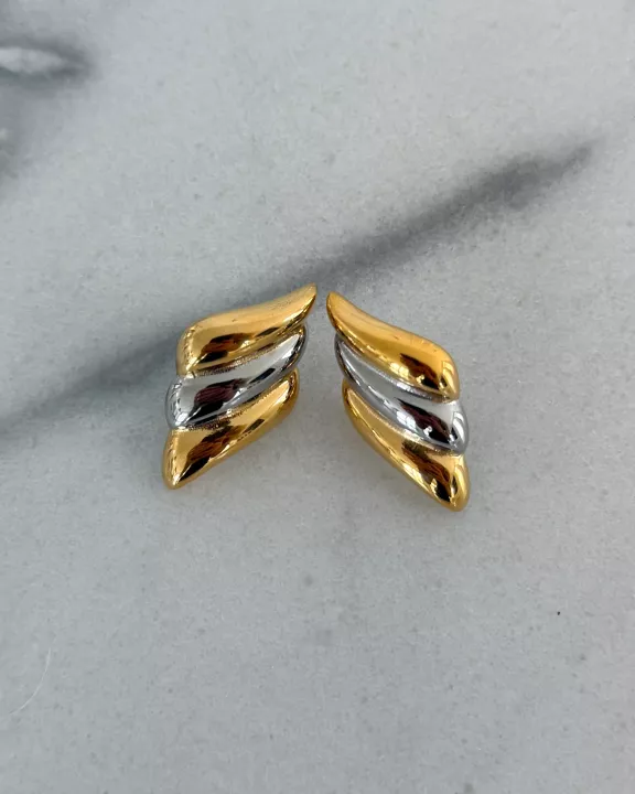 TWO TONED SARAH EARRING