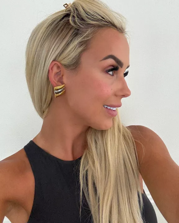 TWO TONED SARAH EARRING