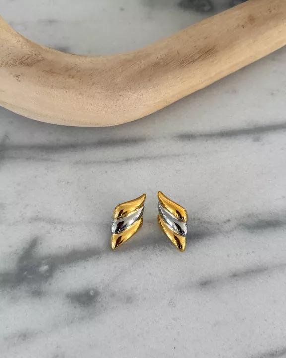 TWO TONED SARAH EARRING