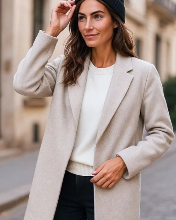 ETA 8/13 - Juliette Taupe Mid-Length Coat