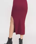 PLUS SIZE HIGH WAIST THIGH-HIGH SLIT MIDI PENCIL SKIRT