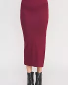 PLUS SIZE HIGH WAIST THIGH-HIGH SLIT MIDI PENCIL SKIRT