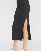HIGH WAIST THIGH-HIGH SLIT MIDI PENCIL SKIRT