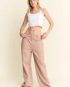 PLUS SIZE SOLID SAILOR POCKET PANTS