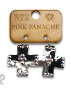 Shiny square cross earring with Austrian crystals