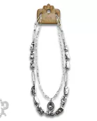 Acrylic stick pearl and crystal necklace