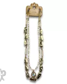 Acrylic stick pearl and crystal necklace