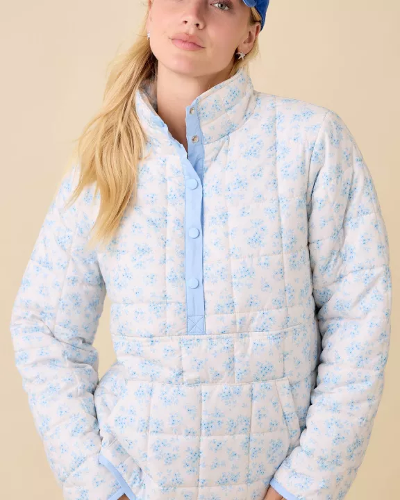 Quilted Floral Print Snap-on Jacket